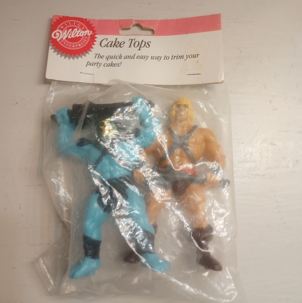 Mattel He-Man And Skeletor 1983 Wilton Cake Toppers NWT New Old Stock